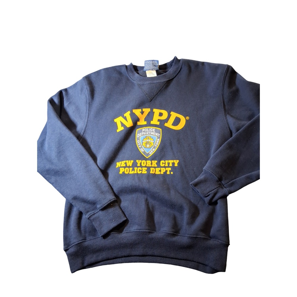 Official NYPD New York City Police Dept Navy Blue Crewneck Sweatshirt Mens Small